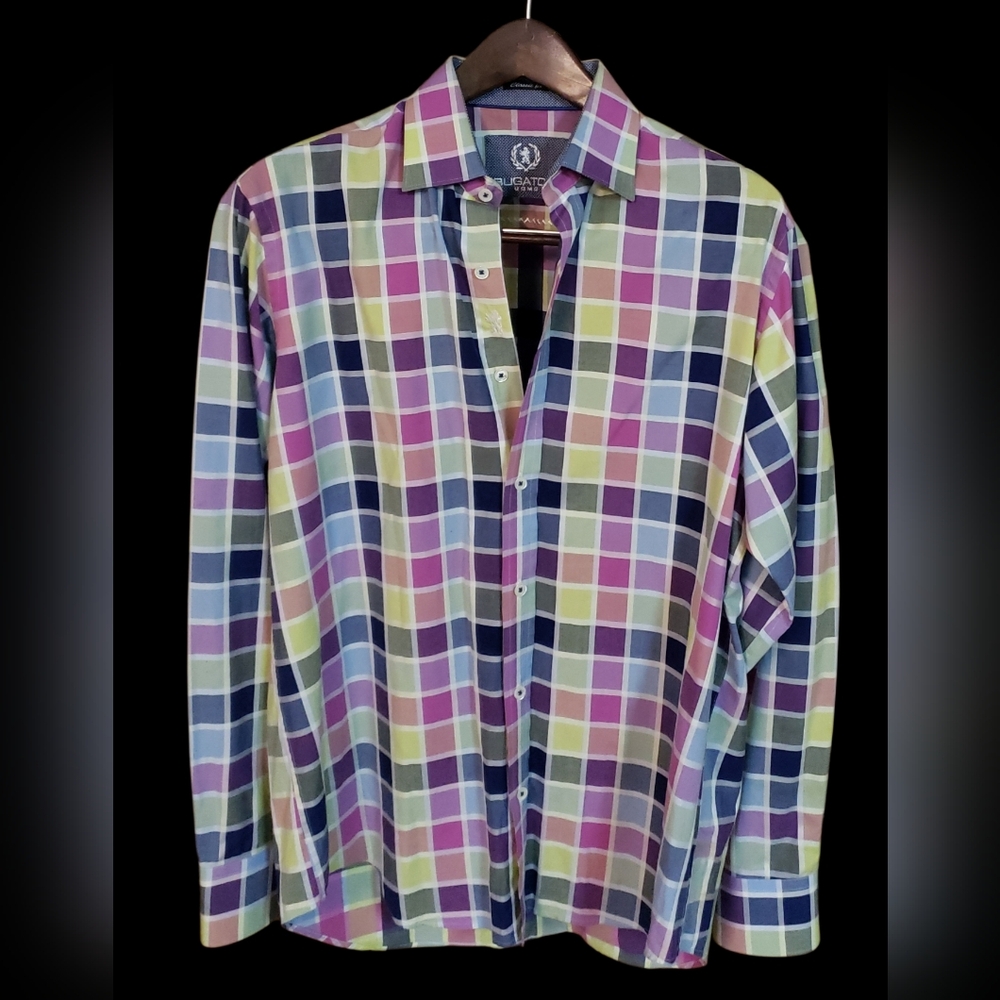 Bugatchi Vibrant Plaid Men's Shirt